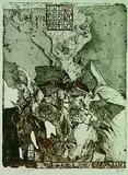 Horst Janssen, Selbst mit magischem Quadrat, 1980, Etching