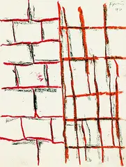 Komposition by Günther Förg, 1996, Oil crayon, sold Oct 2004
