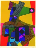 Maurice Estève, Anubis, 1969, Lithograph in colours