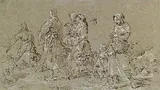 August Richter, Heimkehr von der Kartoffelernte, 1835, Sepia