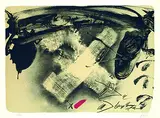 X de tissu by Antoni Tàpies, 1980, Lithograph in colours, sold Oct 2004