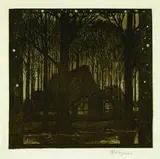 Märznacht by Heinrich Vogeler, 1899, Etching, sold Oct 2004