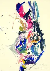 Hartwig Ebersbach, Kubistisches Symposion, 1988, Gouache