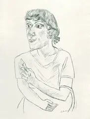 Sarika mit Zigarette by Max Beckmann, 1922, Lithograph, sold Oct 2004