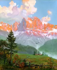 Dolomiten by Thomas Leitner, 1902, Oil on canvas, sold Oct 2004