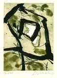 Komposition schwarz-braun by Emil Schumacher, Etching and aquatint, sold Oct 2004