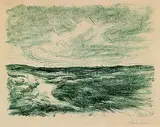 Max Liebermann, Dünenlandschaft mit Weg, 1909, Lithograph