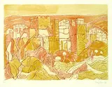 Eduard Bargheer, 2 Bll.: Akropolis. Athen, 1970, Etching in colours