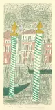 Max Peiffer Watenphul, 3 Bll.: Venedig, Blick auf den Canal Grande. Mond über Venedig. Venedig, Santa Maria della Salute, 1968, Lithograph in colours