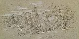 August Richter, Die Kartoffelernte, 1835, Sepia