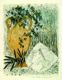 Max Peiffer Watenphul, 2 Bll.: Stilleben mit Amphora. Stilleben mit Kanne, 1967, Lithograph in colours