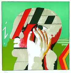 I-Kopf by Horst Antes, 1968, Lithograph in colours, sold Oct 2004
