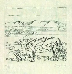 Der Gast by Eduard Bargheer, 1965, Portfolio, sold Oct 2004