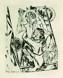 Max Beckmann, Jakob ringt mit dem Engel, 1920, Drypoint