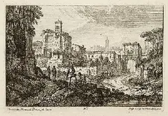 Bernardo Minozzi, 2 Bll. Römische Landschaften, 1760, Etching