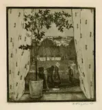 Vor Feierabend by Heinrich Vogeler, 1899, Etching, sold Oct 2004