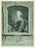 Georg Friedrich Schmidt, 3 Bll. Porträts: J. Offray de la Mettrie. Jean Law. Michel de Woronzow, 1758, Etching