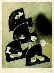 Hans Th. Richter, 2 Bll. Kompositionen, Etching and aquatint