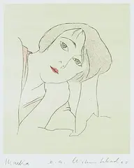 Maika by Christian Schad, 1928, Lithograph in colours, sold Oct 2004