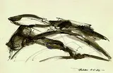 Rolf Sackenheim, Komposition, 1982, Sepia