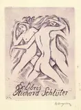 Exlibris Richard Schlüter IV by Heinrich Vogeler, 1919, Etching, sold Oct 2004