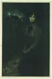 Edgar Chahine, Le Trottoir, Etching in colours
