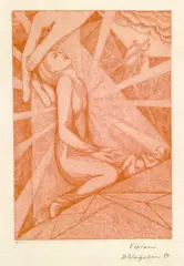 Vision by Heinrich Vogeler, 1915, Etching, sold Oct 2004