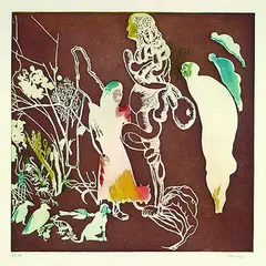 Jorge Castillo, 2 Bll.: Madrugada. Mananitas, 1972, Etching in colours