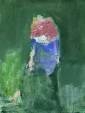 Siegfried Anzinger, Rothaariges Mädchen, Gouache