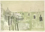Rudolf Hradil, 4 Bll. Ansichten von Venedig, Lithograph in colours