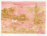 Eduard Bargheer, Florenz, 1972, Etching in colours