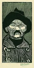Gorki by Otto Pankok, 1947, Woodcut, sold Oct 2004