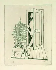 Gottfried Brockmann, Weihnacht 1929, 1929, Etching
