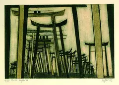 Otto Eglau, 4 Bll. Kompositionen, 1958, Etching