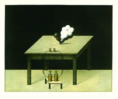 Experiment by Friedrich Meckseper, 1976, Etching in colours, sold Oct 2004