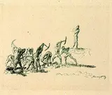 Max Slevogt, Rübezahl und die Erdgeister bei der Arbeit, 1908, Pen and Indian ink drawing