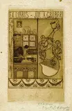 2 Bll. Exlibris: Jul. A. Grober by Heinrich Vogeler, 1897, Etching, sold Oct 2004