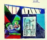 La chute d'Icare by Pablo Picasso, 1972, Offset in colours, sold Oct 2004