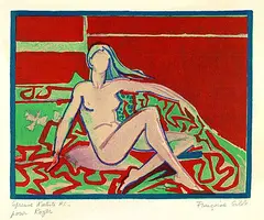 Nu sur un Sofa by Françoise Gilot, 1971, Lithograph in colours, sold Oct 2004