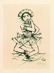 Javanische Tänzerin by Karl Hofer, 1921, Lithograph, sold Oct 2004