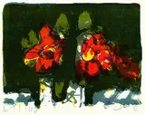 Klaus Fußmann, 2 Bll.: Dahlien. Königskerze, 1985, Lithograph in colours