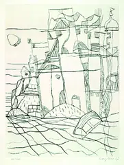 Inselfrühe by Eduard Bargheer, 1967, Drypoint, sold Oct 2004