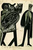 Weihnachten 1963 by HAP Grieshaber, 1963, Woodcut, sold Oct 2004