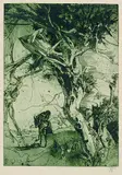 Horst Janssen, Liselotten-Land, 1987, Etching
