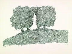 Paul Flora, Elfenbeinturm, 1974, Lithograph
