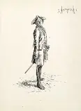 Adolph von Menzel, 2 Bll.: Infanterieoffizier, Regiment Nr. 37 (1806 von Tschepe)