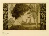 Im Frühling by Heinrich Vogeler, 1897, Etching, sold Oct 2004