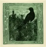 Die Amsel by Heinrich Vogeler, 1899, Etching, sold Oct 2004