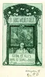 2 Bll. Exlibris: Wilhelm Oelze (I + II) by Heinrich Vogeler, 1899, Etching, sold Oct 2004