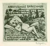 Heinrich Vogeler, 2 Bll. Exlibris: Nellie Joster. Arbeitsschule Barkenhoff